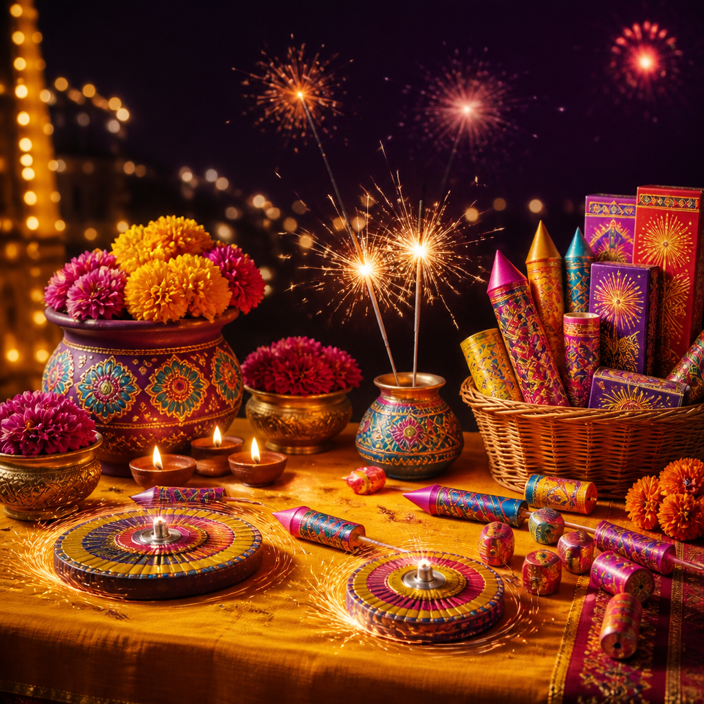 Diwali fireworks and sparklers